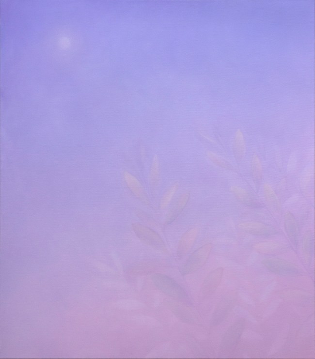 La haie la nuit, 2024, huile sur toile, 110 x 100 cm