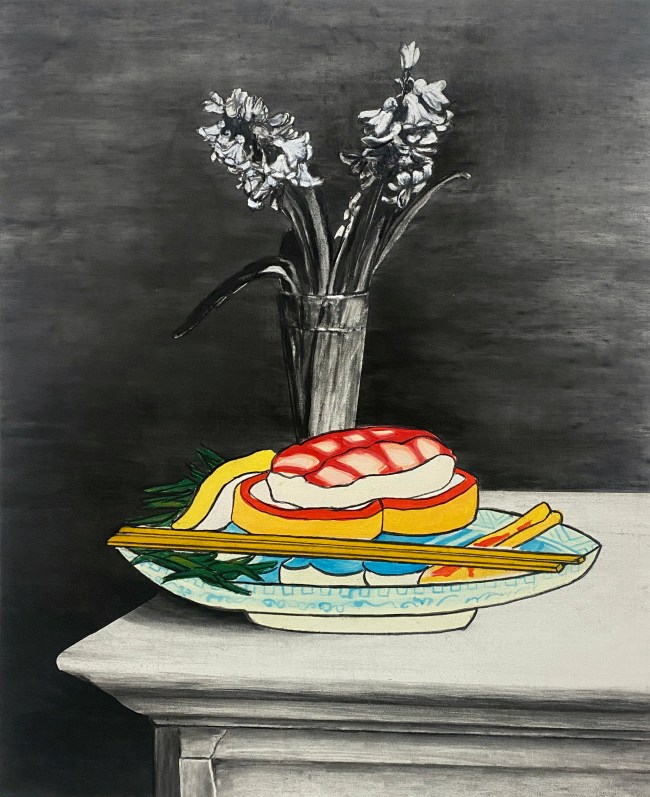 The Delivery_61x77cm_ Charcoal,Ink and Acrylic on Canvas_3500€